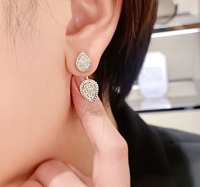 Teardrop Pavé Stud-and-Dangle Earrings 9