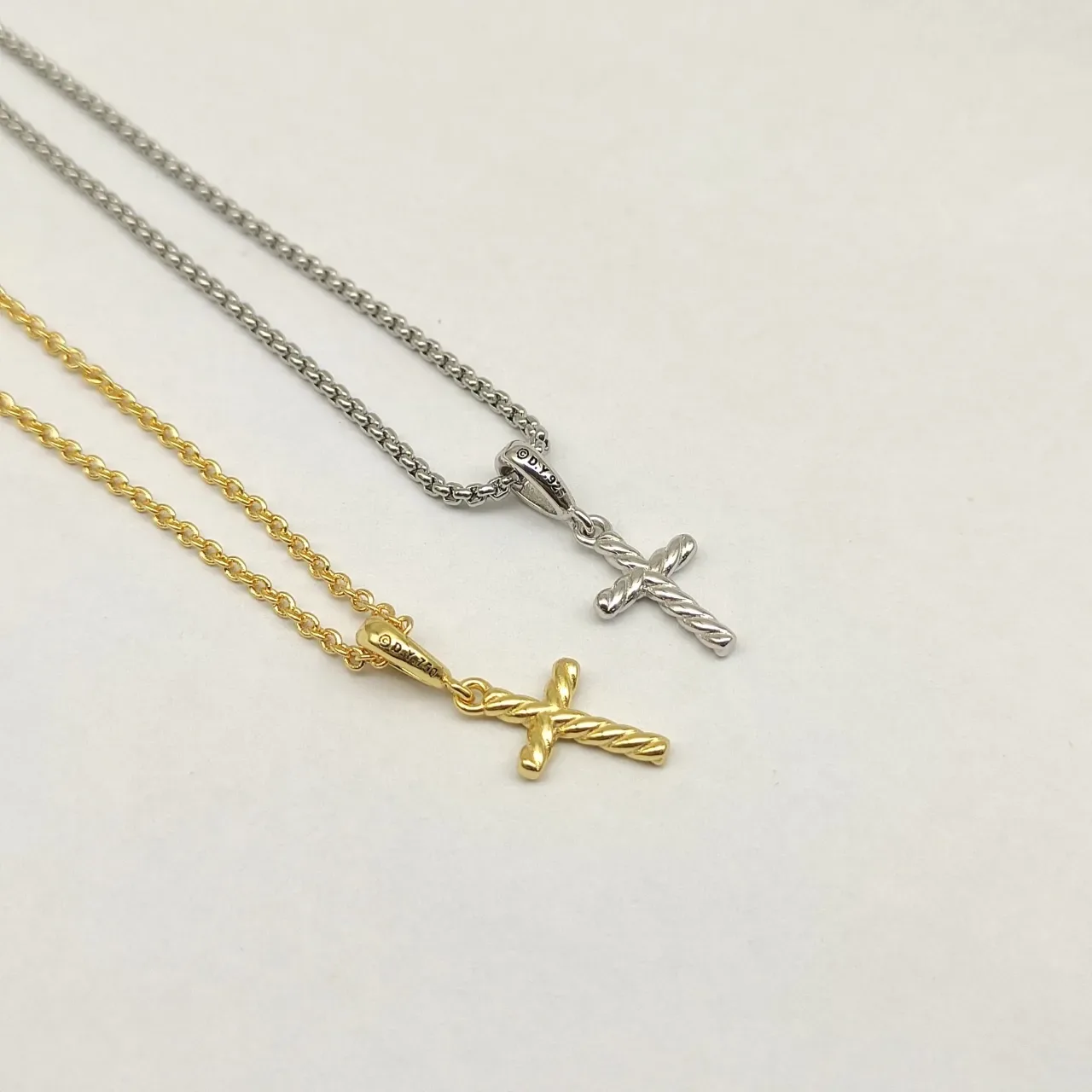 Twisted Rope Cross Pendant Necklace 4