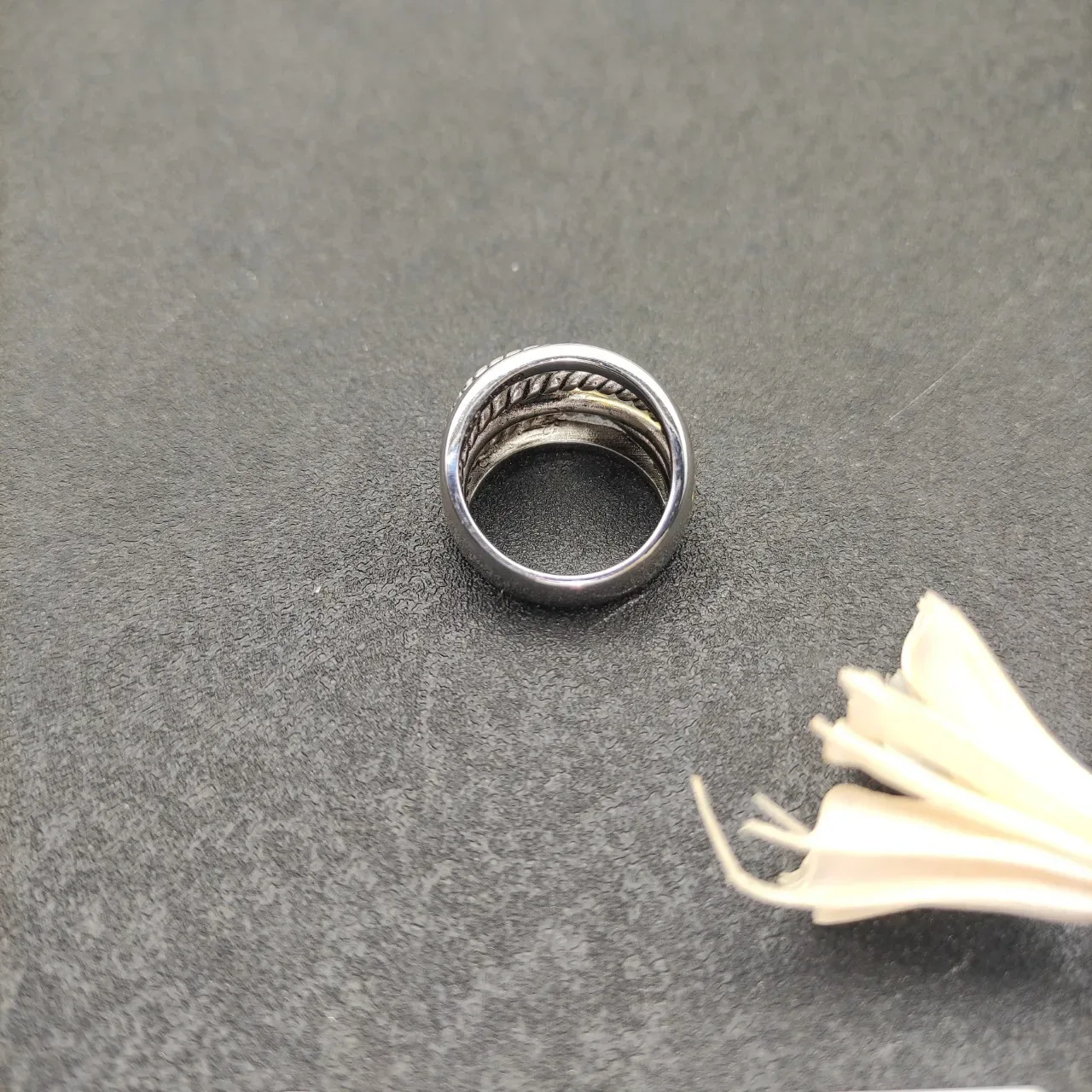 Two-Tone Twisted Rope Interlocking Ring 6