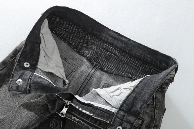 Washed Black Moto-Panelled Slim-Fit Jeans 6