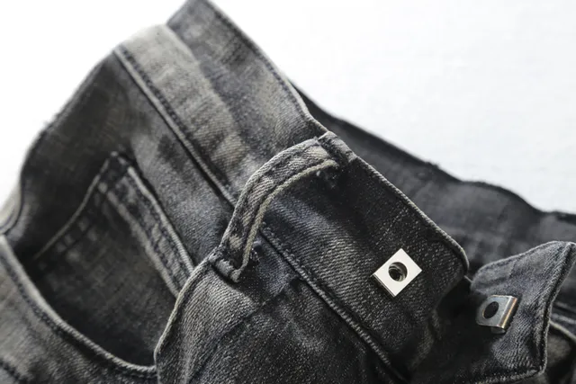 Washed Black Moto-Panelled Slim-Fit Jeans 7