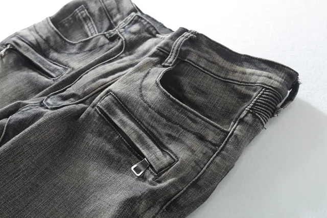 Washed Black Moto-Panelled Slim-Fit Jeans 13