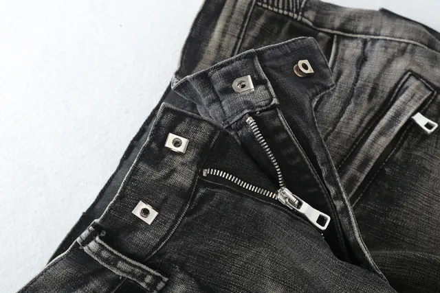 Washed Black Moto-Panelled Slim-Fit Jeans 15