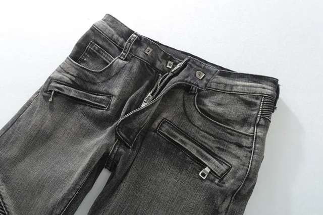 Washed Black Moto-Panelled Slim-Fit Jeans 16