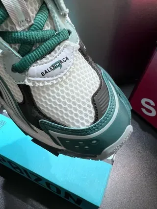 White and Teal Chunky Lifestyle Sneaker 4