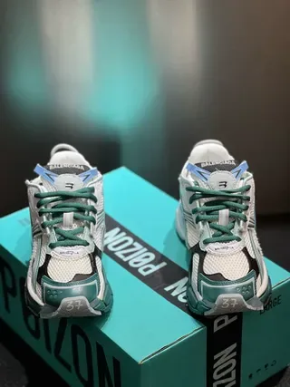 White and Teal Chunky Lifestyle Sneaker 9