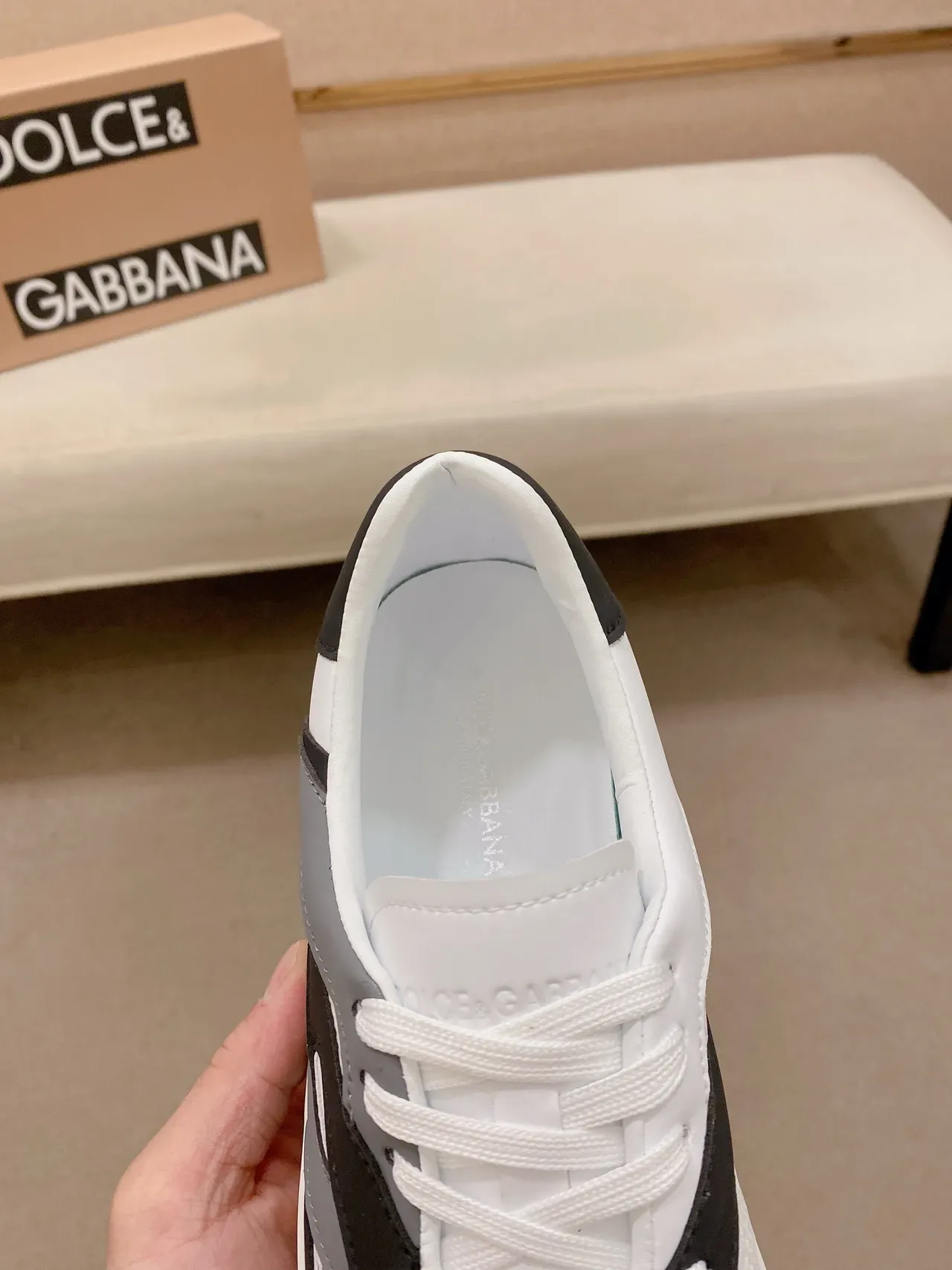White Black Gray Layered Overlay Low-Top Lace-Up Sneakers 4