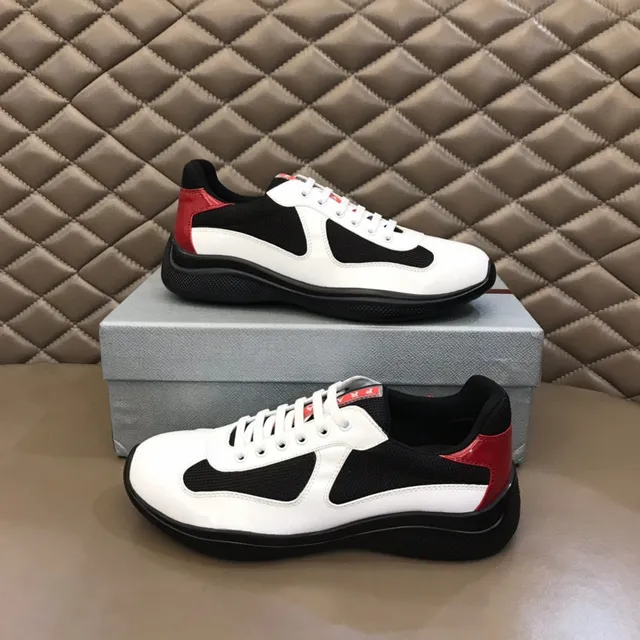White Black Red Color-Blocked Mesh and Leather Lifestyle Sneaker 7