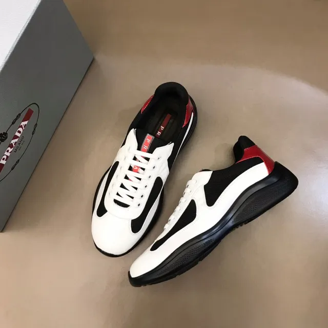 White Black Red Color-Blocked Mesh and Leather Lifestyle Sneaker 8
