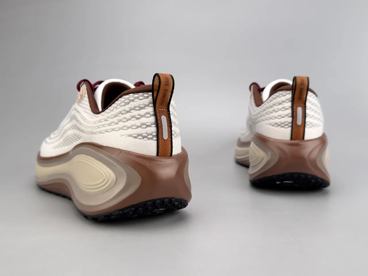 White Burgundy Sculpted Translucent Midsole Maroon Laces And Heel Pull Tab Sneakers 6