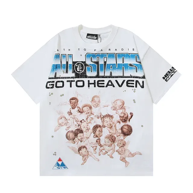 White Graphic-Print Oversized Basketball Cartoon T-Shirt 5