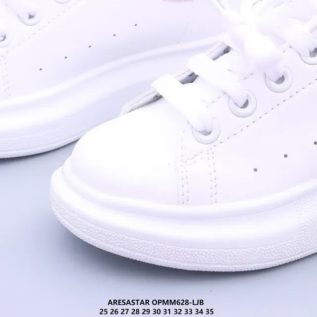 White Multicolor Platform Sole Smooth Upper Sneakers 8
