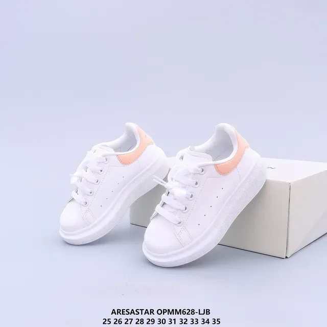White Multicolor Platform Sole Smooth Upper Sneakers 10