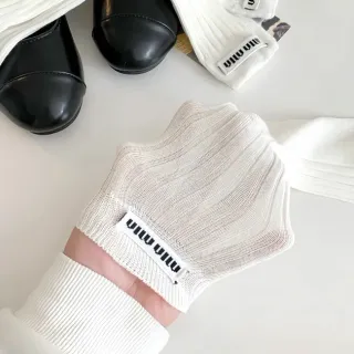 White Ribbed Knit Sheer Mesh Texture Socks