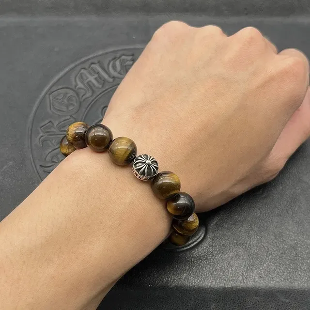 White Silver Translucent Agate-Style Beads Oxidized Floral Spacer Bracelet 3
