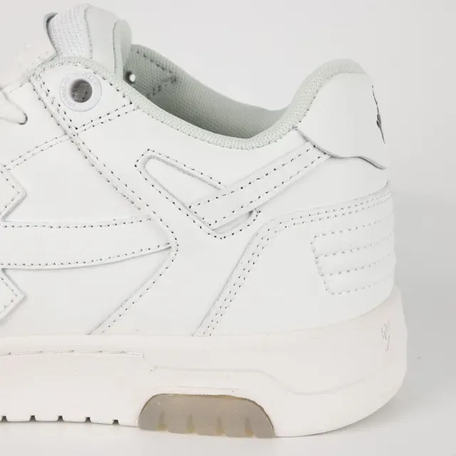 White Transparent Leather Upper Stitched Geometric Overlay Sneakers 4