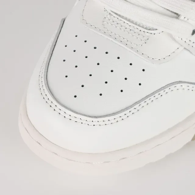 White Transparent Leather Upper Stitched Geometric Overlay Sneakers 5
