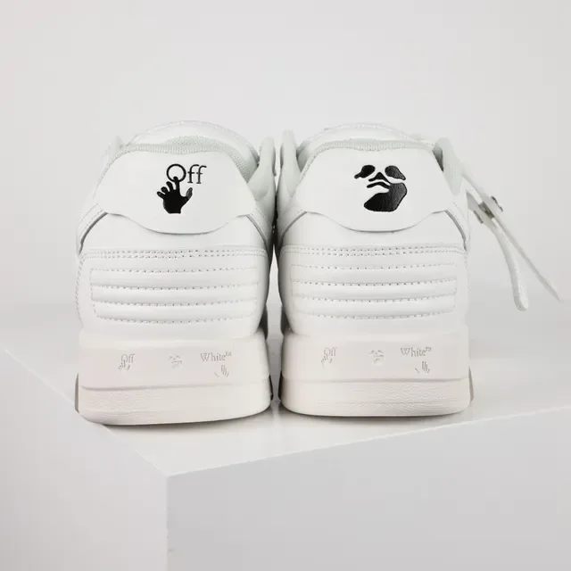 White Transparent Leather Upper Stitched Geometric Overlay Sneakers 8