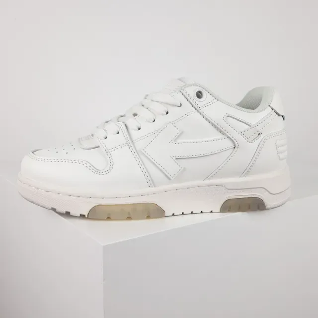 White Transparent Leather Upper Stitched Geometric Overlay Sneakers 9