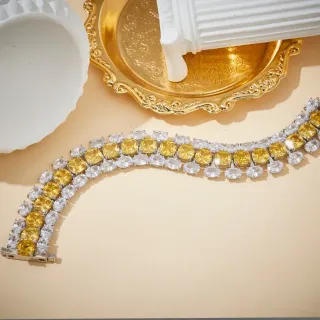 سواري أحجار صفراء وشفافة متعددة الصفوف قناة