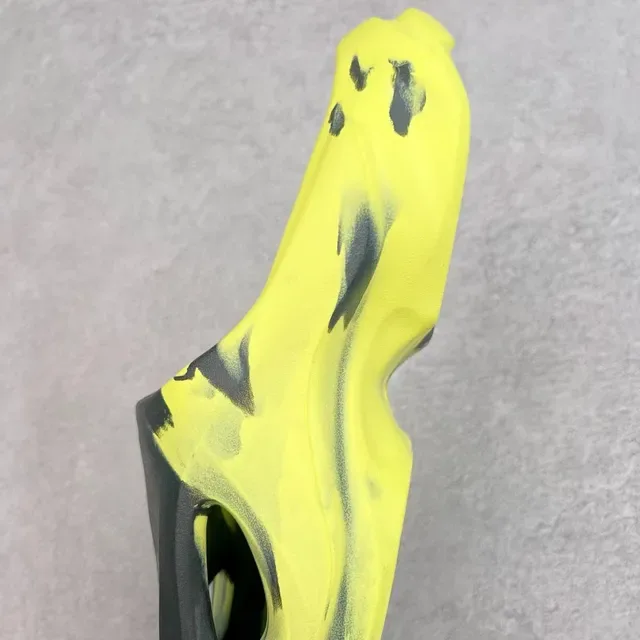 Yellow Black Sculpted Foam Sole Open Heel Cutout Sneakers 4