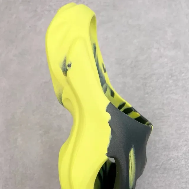 Yellow Black Sculpted Foam Sole Open Heel Cutout Sneakers 5