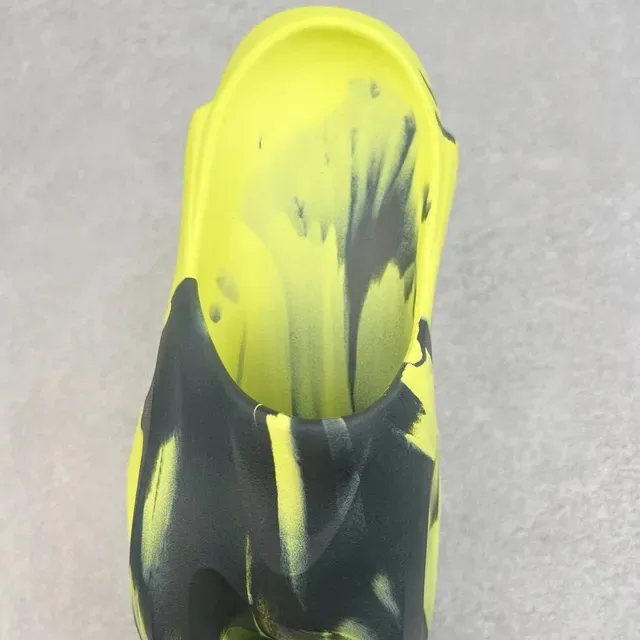Yellow Black Sculpted Foam Sole Open Heel Cutout Sneakers 6