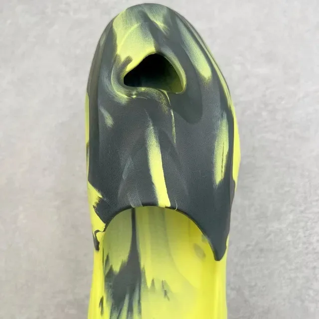 Yellow Black Sculpted Foam Sole Open Heel Cutout Sneakers 7