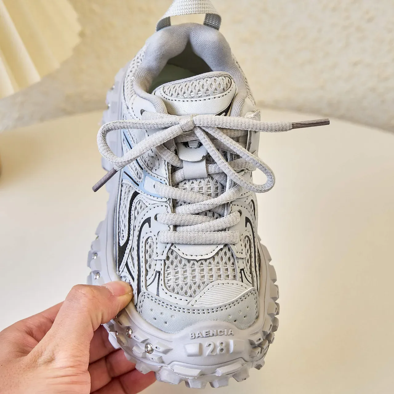 Yellow Silver Chunky Sole Studded Lug Outsole Sneakers 21