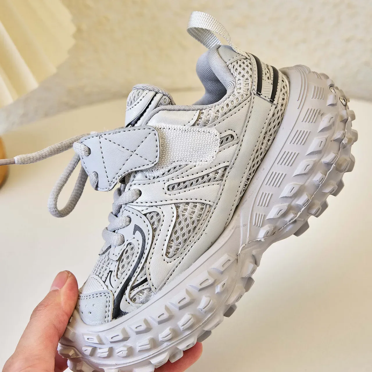 Yellow Silver Chunky Sole Studded Lug Outsole Sneakers 22
