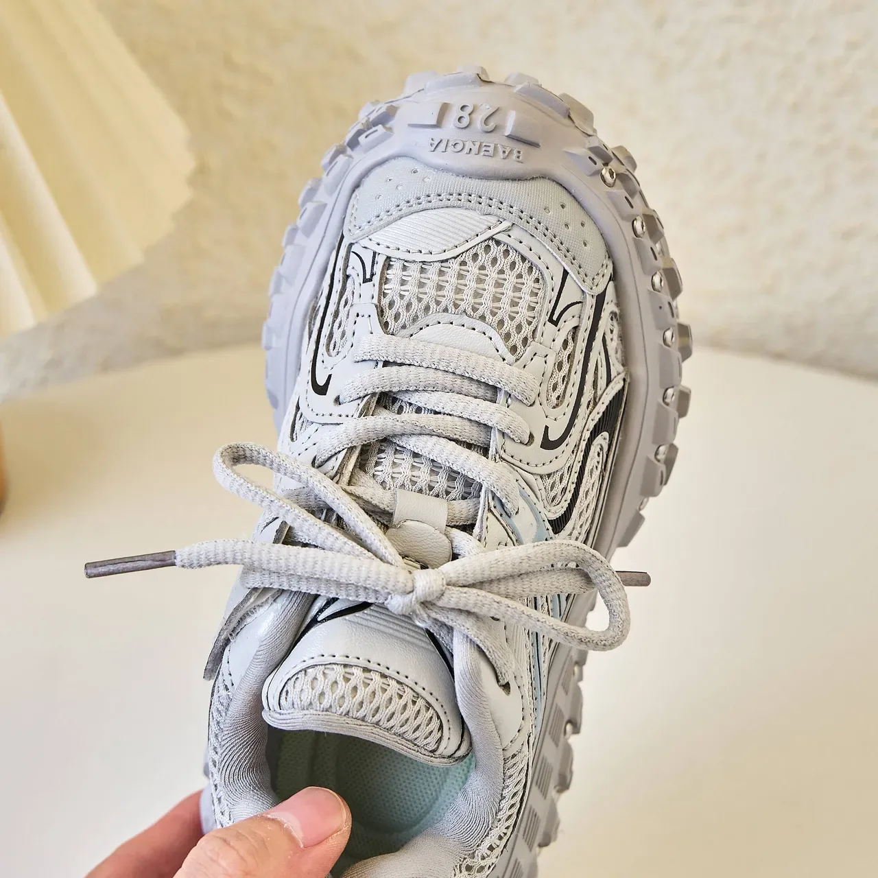 Yellow Silver Chunky Sole Studded Lug Outsole Sneakers 23