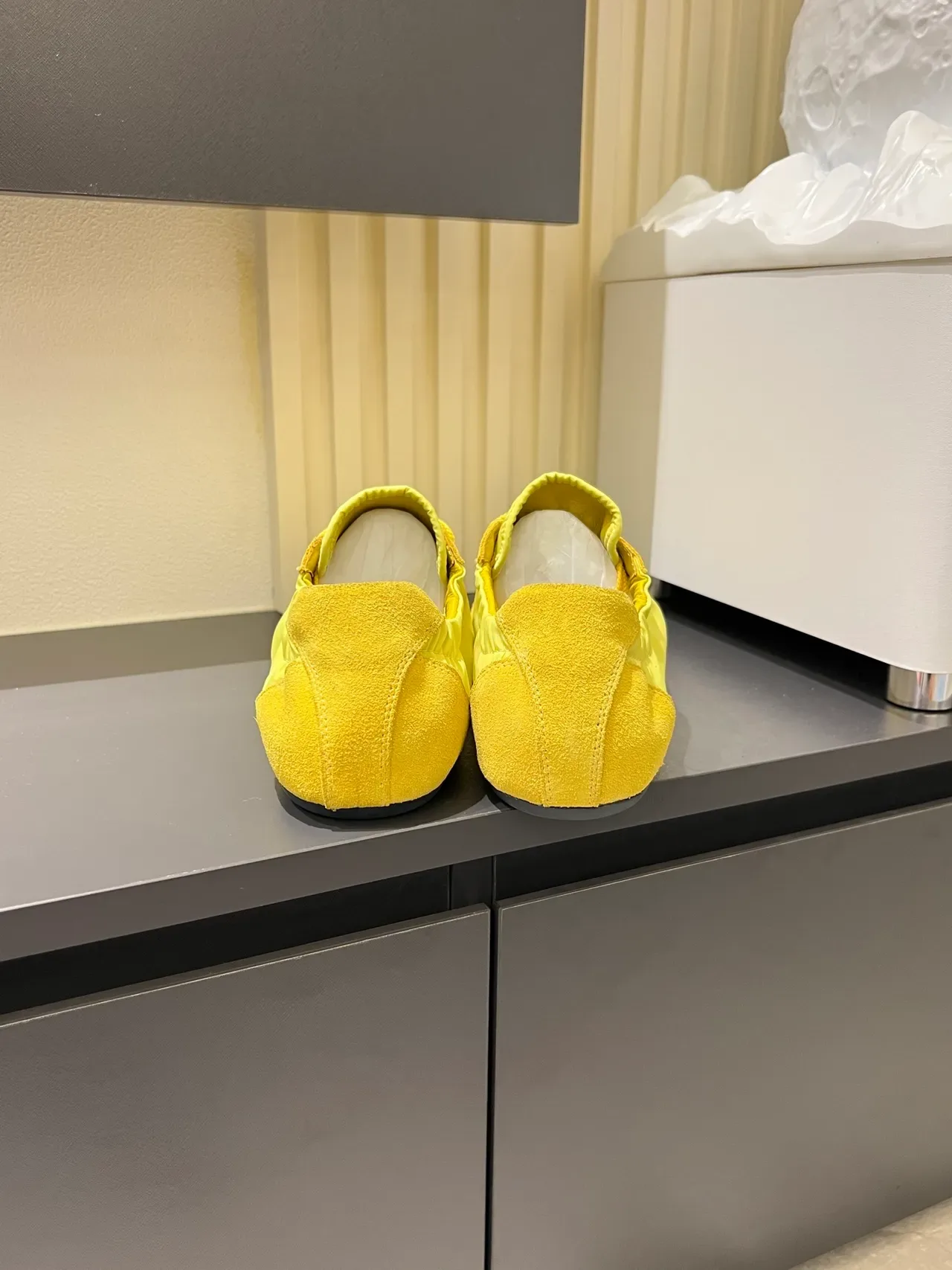 Yellow Suede and Nylon Low-Top Lifestyle Sneakers 2