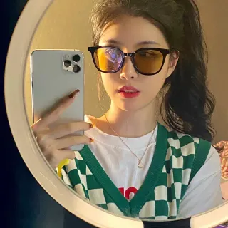 Gentle Monster Oversized Rectangular Black Amber Sunglasses