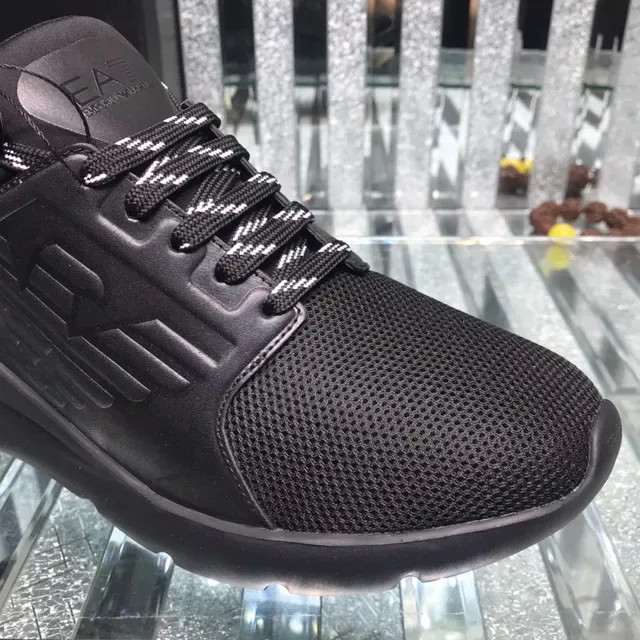Giorgio Armani EA7 All-Black Mesh Lifestyle Sneaker 6