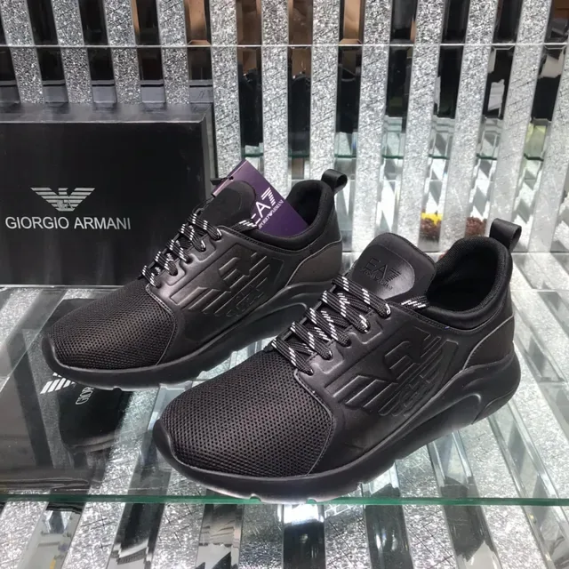 Giorgio Armani EA7 All-Black Mesh Lifestyle Sneaker 8