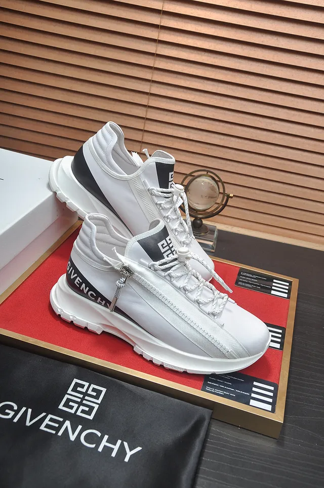 Givenchy City Sport أبيض وأسود عالي الـ top مغلق السحاب سميك أحذية رياضية 6