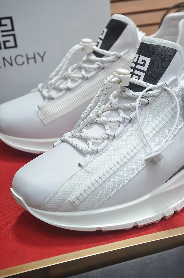 Givenchy City Sport أبيض وأسود عالي الـ top مغلق السحاب سميك أحذية رياضية 8