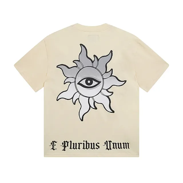 Godspeed Beige Blue Double-Sided Graphic Print Gothic Typography T-Shirt 3