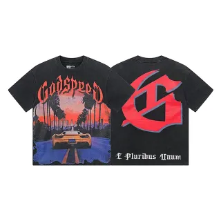 تي شيرت أسود Godspeed بطبعة جرافيك