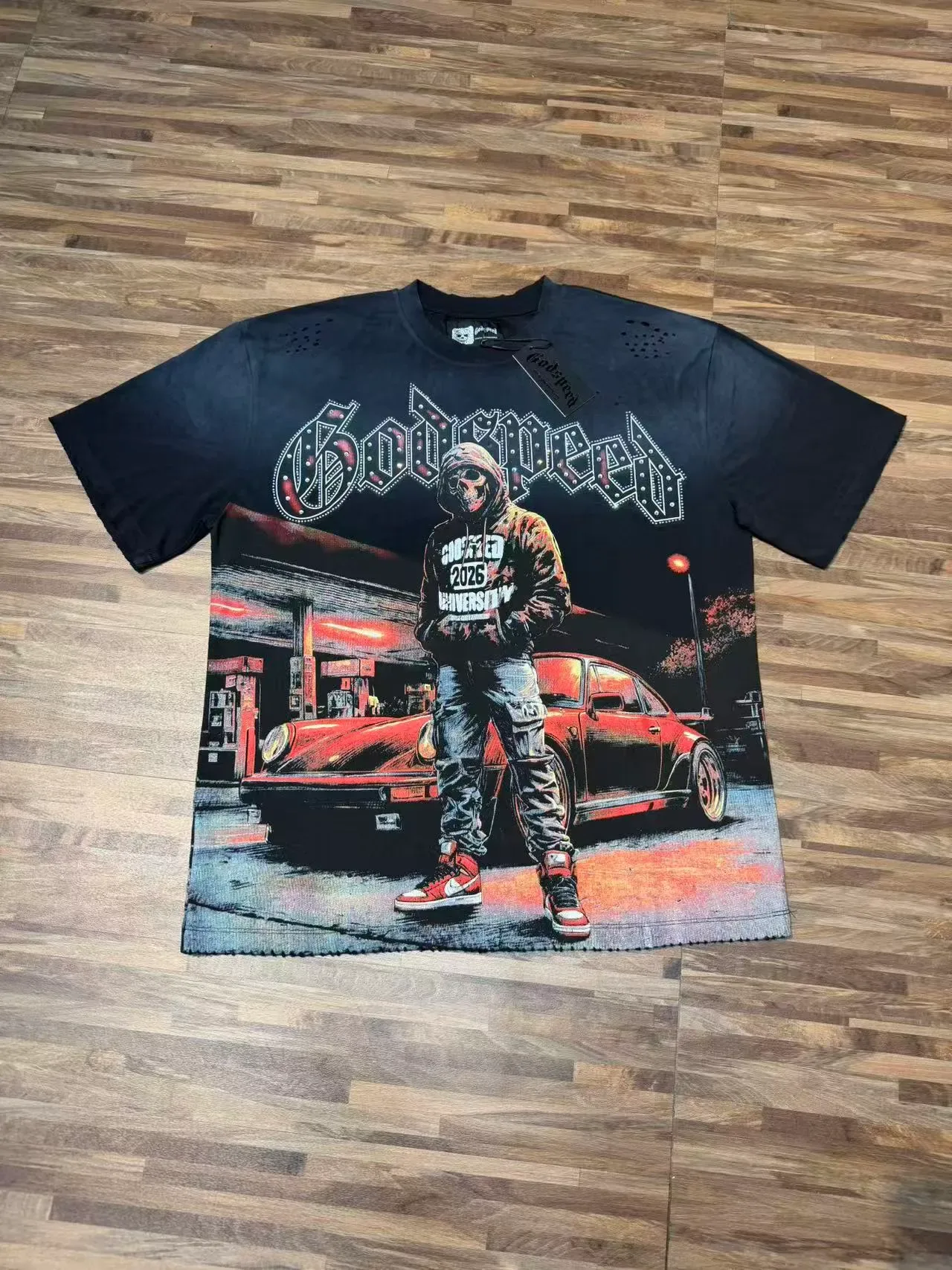 Camiseta negra Godspeed con estampado gráfico 2