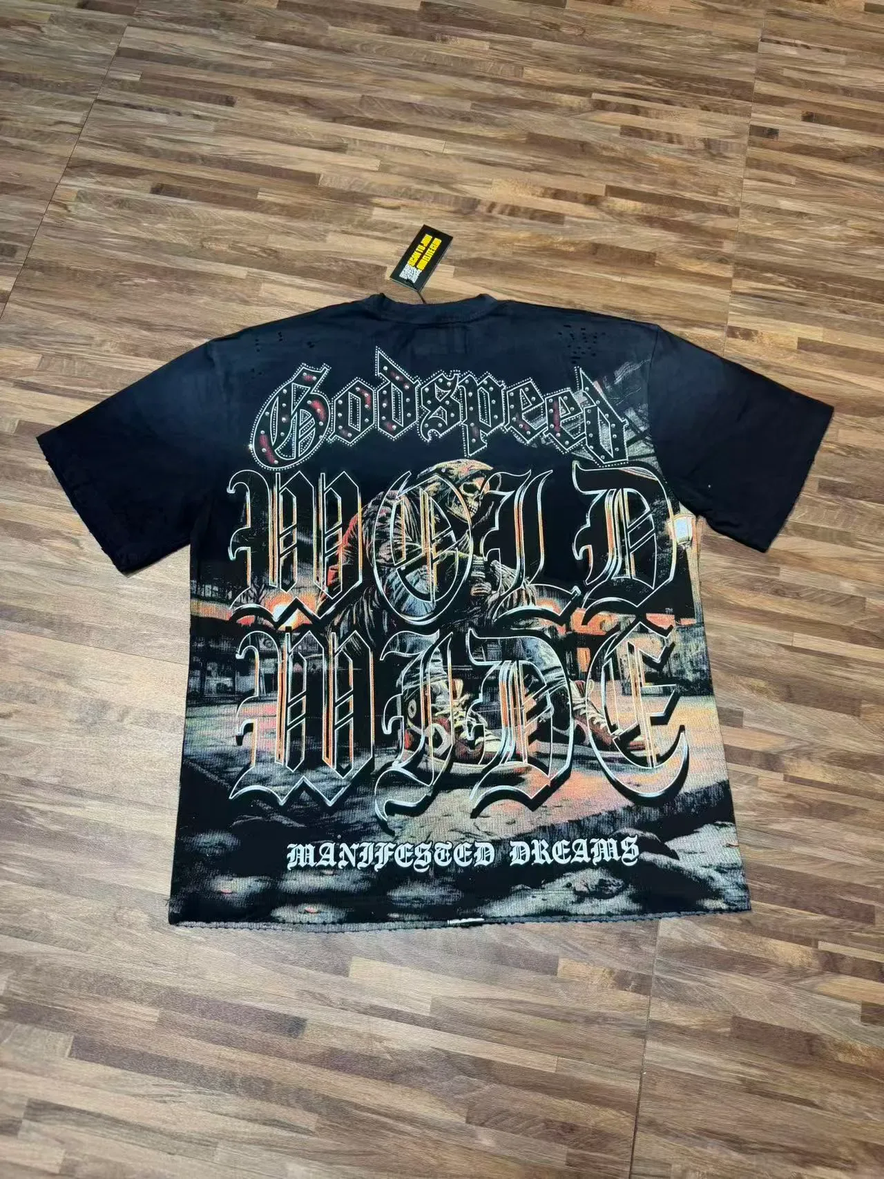 Camiseta negra Godspeed con estampado gráfico 3