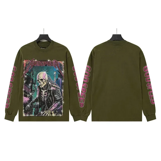 Godspeed Graphic Print Long-Sleeve Crewneck T-Shirt 3