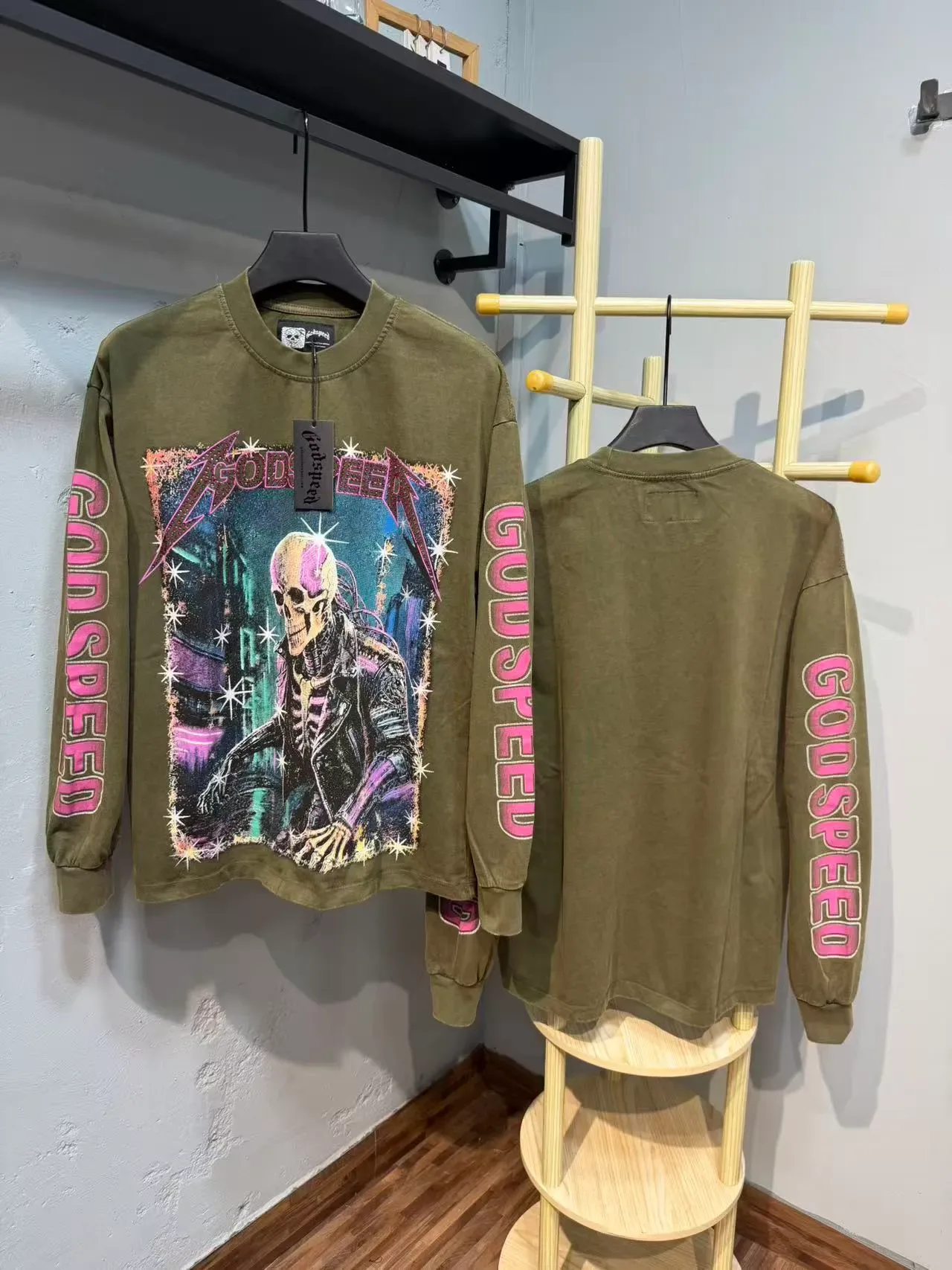 Godspeed Graphic Print Long-Sleeve Crewneck T-Shirt 12