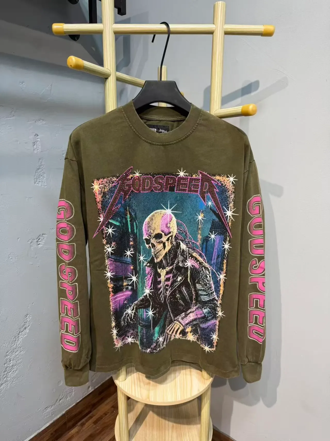 Godspeed Graphic Print Long-Sleeve Crewneck T-Shirt 13
