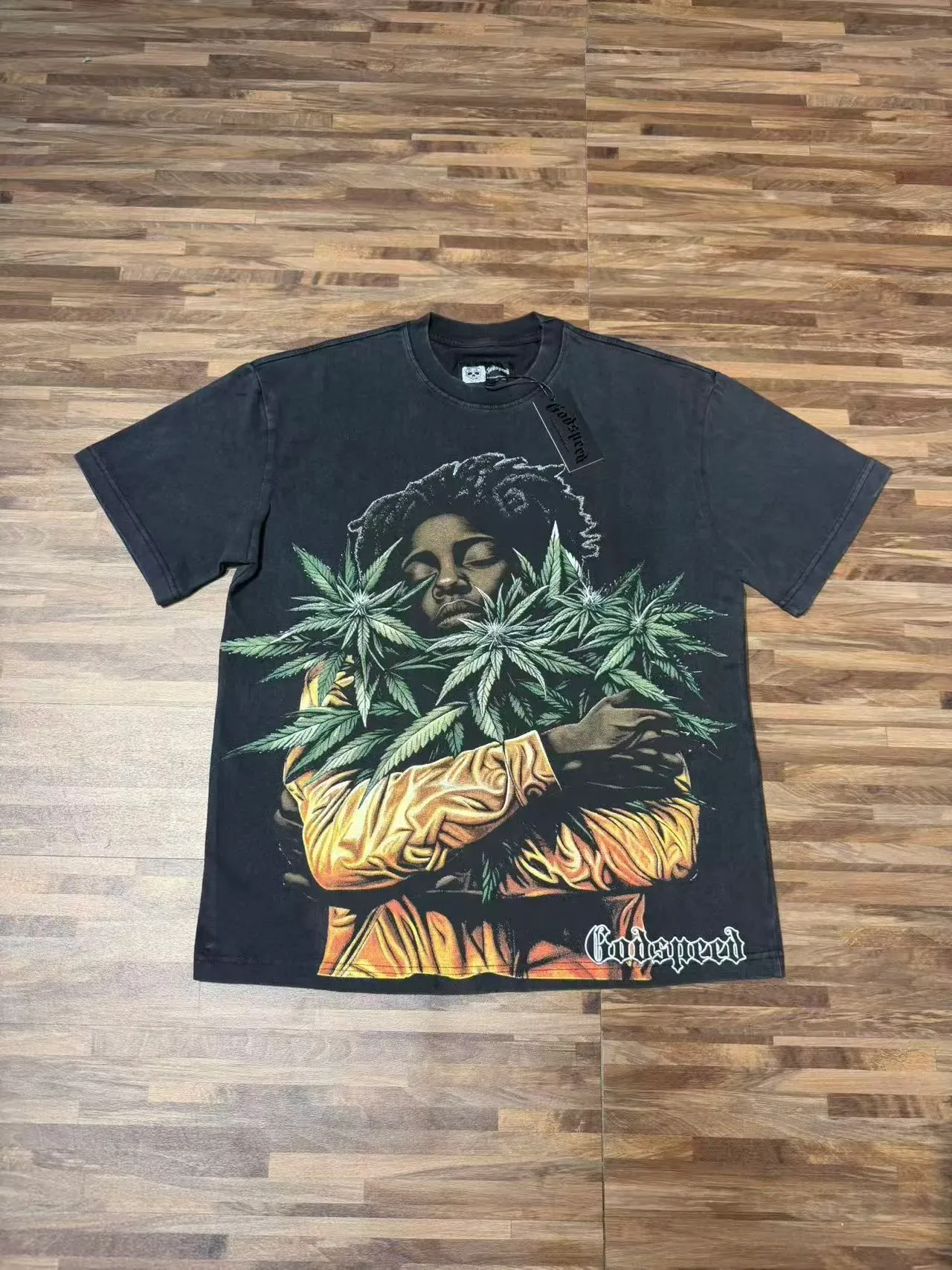 Godspeed Graphic Print Oversized Black T-Shirt 2