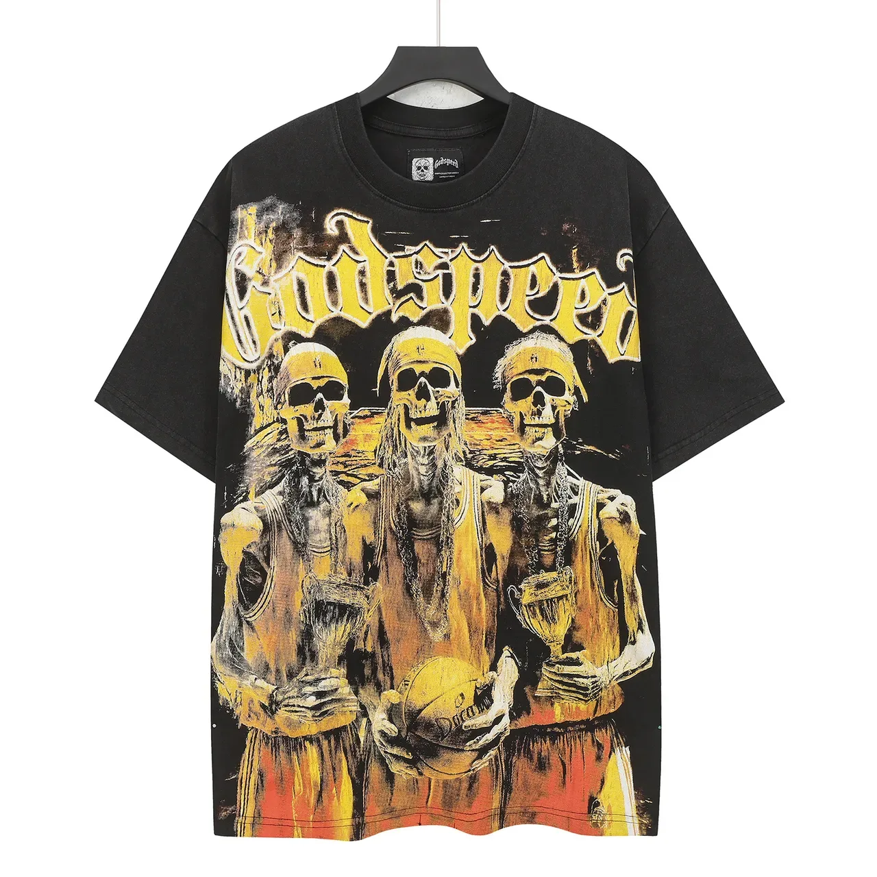 Godspeed Oversized Graphic Print Black T-Shirt 2