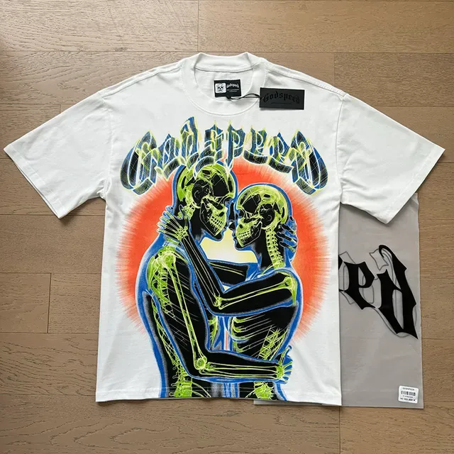 Godspeed Skeleton Embrace Graphic Print T-Shirt 3