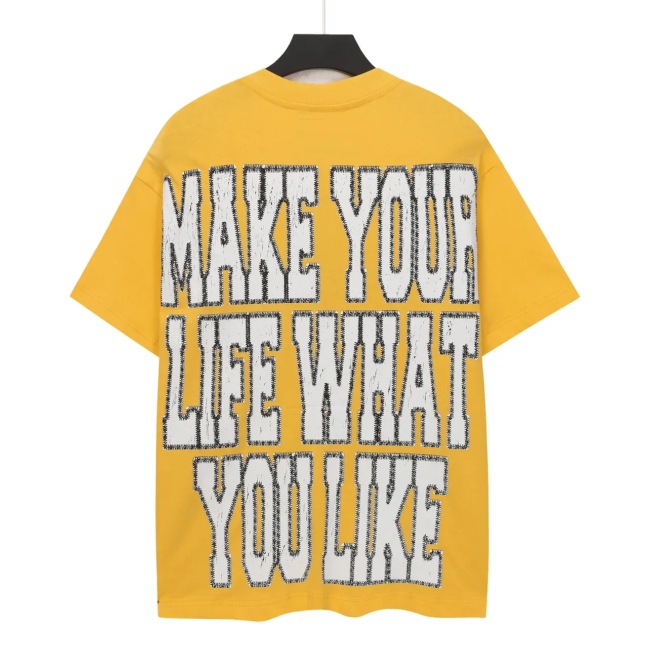 Godspeed Skeleton Graffiti Oversized Yellow T-Shirt 3