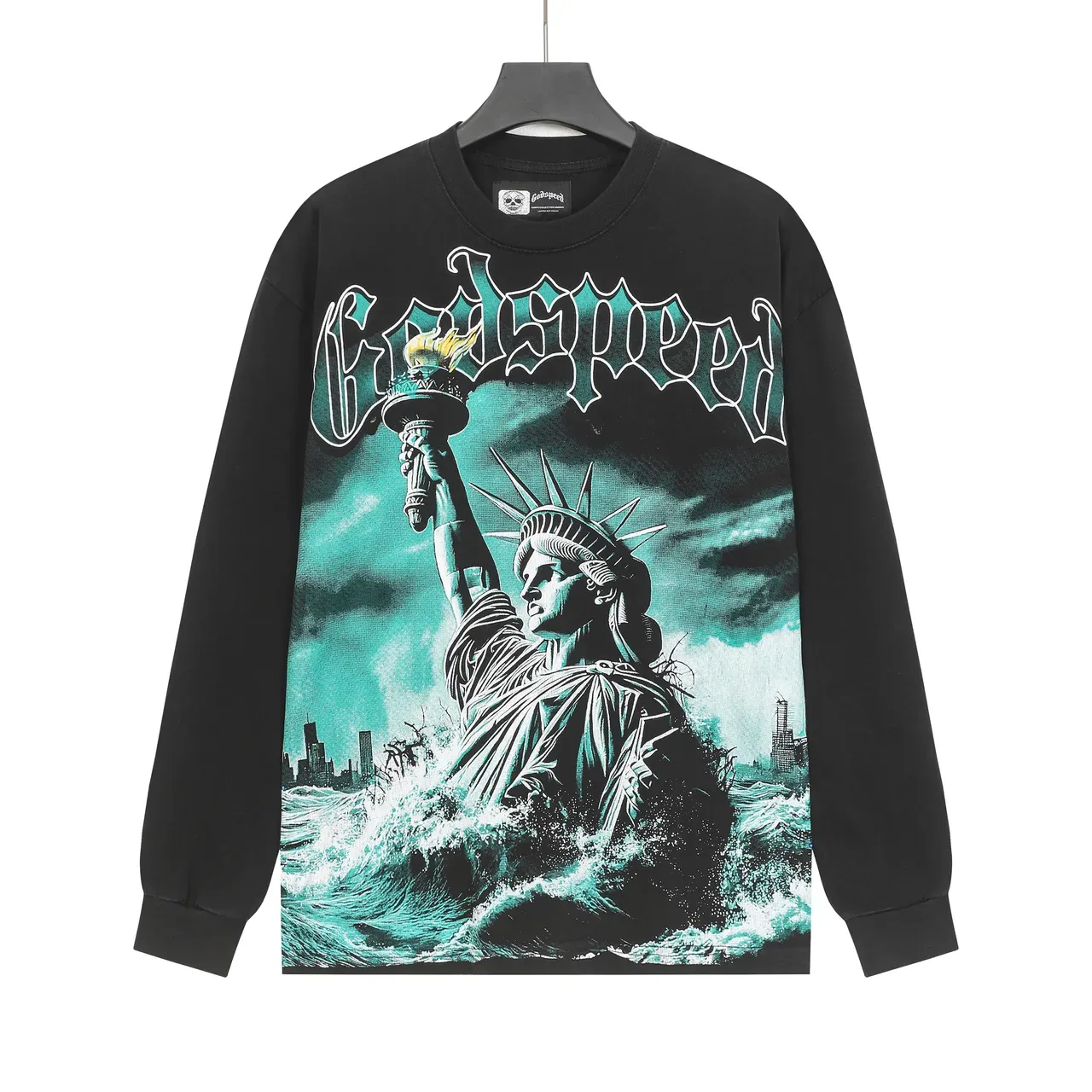 Godspeed Statue of Liberty Graphic Long-Sleeve T-Shirt 2
