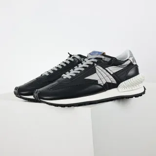 Golden Goose Black Silver Retro Runner Silhouette Leather And Textile Paneling Lifestyle Sneakers